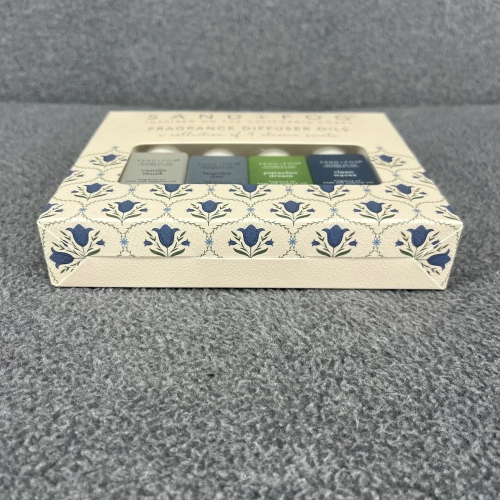 Sand + Fog Fragrance Diffuser Oils Set of 4 Vanilla Laundry Pistachio Clean wave